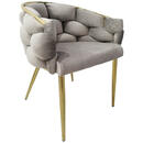 Bild 1 von Mid.you Armlehnstuhl-Set, Taupe, Gold, Textil, Rundrohr, 65x79x61 cm, Esszimmer, Stühle, Esszimmerstühle, Esszimmerstühle-Set