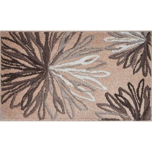 Grund Badteppich Art, Taupe, Beige, Textil, Blume, rechteckig, 70 cm, Oeko-Tex® Standard 100, rutschfest, Badtextilien, Badematten