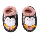 Bild 1 von Baby Haussocken mit Pinguin-Applikation ROSA / CREMEWEISS / DUNKELGRAU