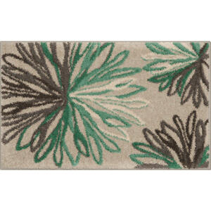 Grund Badteppich Art, Grün, Textil, Blume, rechteckig, 60 cm, Oeko-Tex® Standard 100, für Fußbodenheizung geeignet, rutschfest, Badtextilien, Badematten