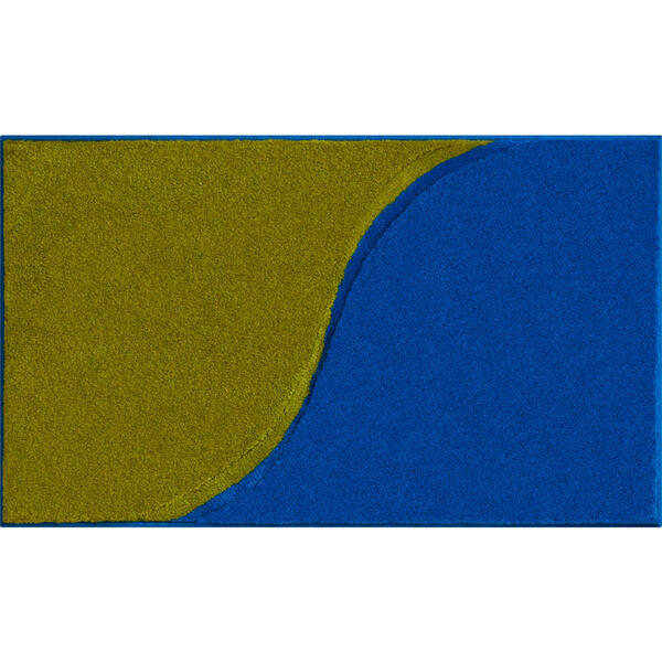 Bild 1 von Grund Badteppich Manta, Blau, Grün, Textil, Wellen, rechteckig, 70 cm, Oeko-Tex® Standard 100, für Fußbodenheizung geeignet, rutschfest, Badtextilien, Badematten