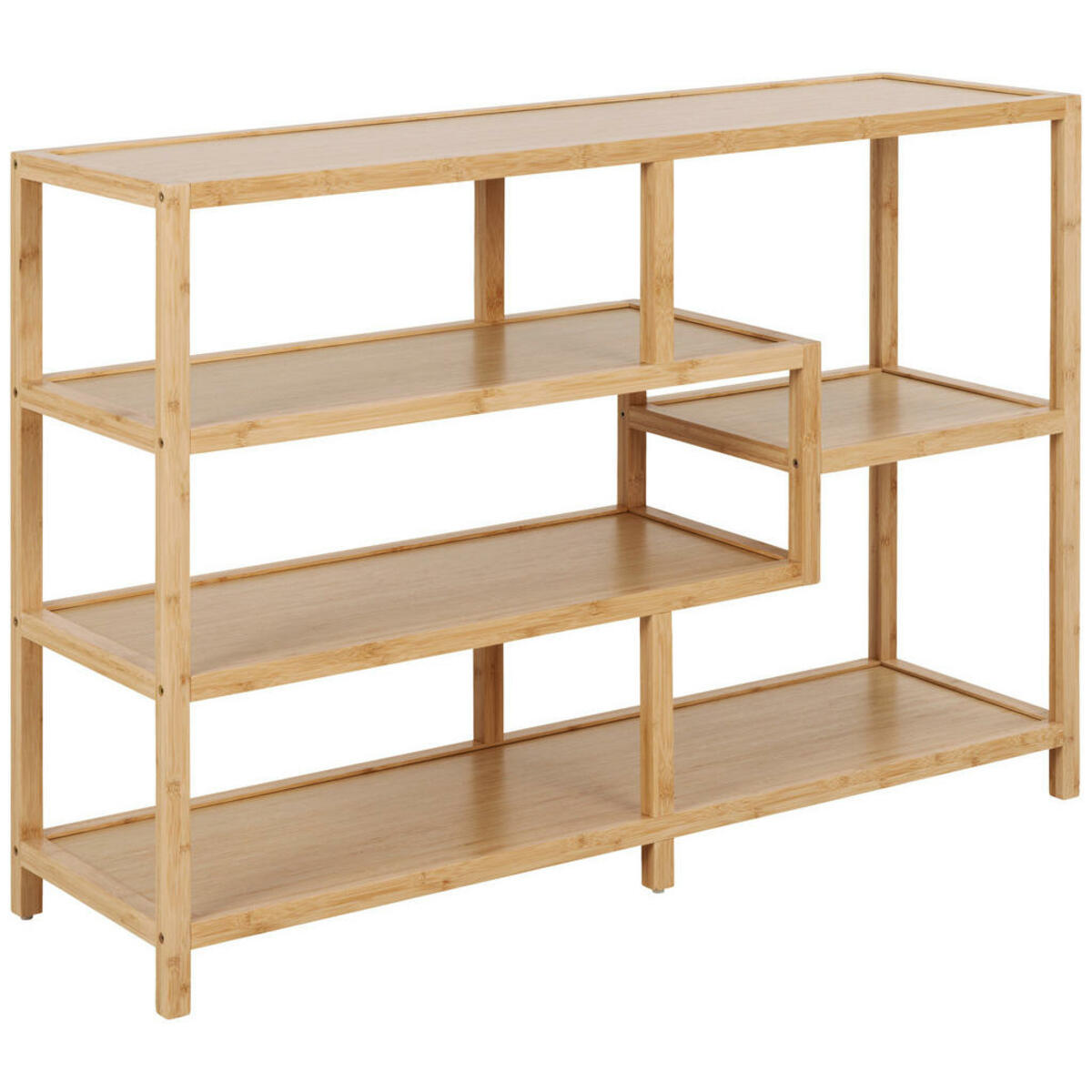 Bild 1 von Livetastic Regal, Natur, Holz, Bambus, massiv, 4 Fächer, 114x78.6x35 cm, Arbeitszimmer, Büroregale, Bücherregale
