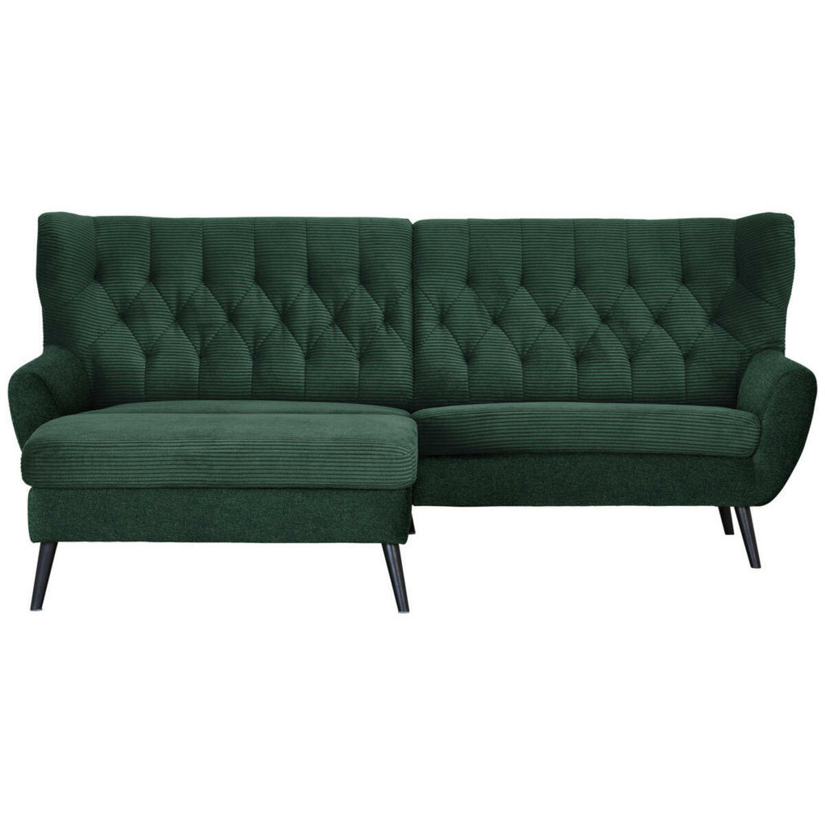 Bild 1 von Stylife Ecksofa, Grün, Textil, Buche, vollmassiv, Uni, 4-Sitzer, Ottomane links, L-Form, 237x165 cm, Typenauswahl, Stoffauswahl, seitenverkehrt erhältlich, Rücken echt, Armteil links, rechts, Wohn