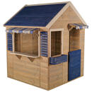 Bild 1 von Spielhaus, Blau, Natur, Holz, Kiefer, 120x155x120 cm, Spielzeug, Kinderspielzeug, Spielzeug für Draußen