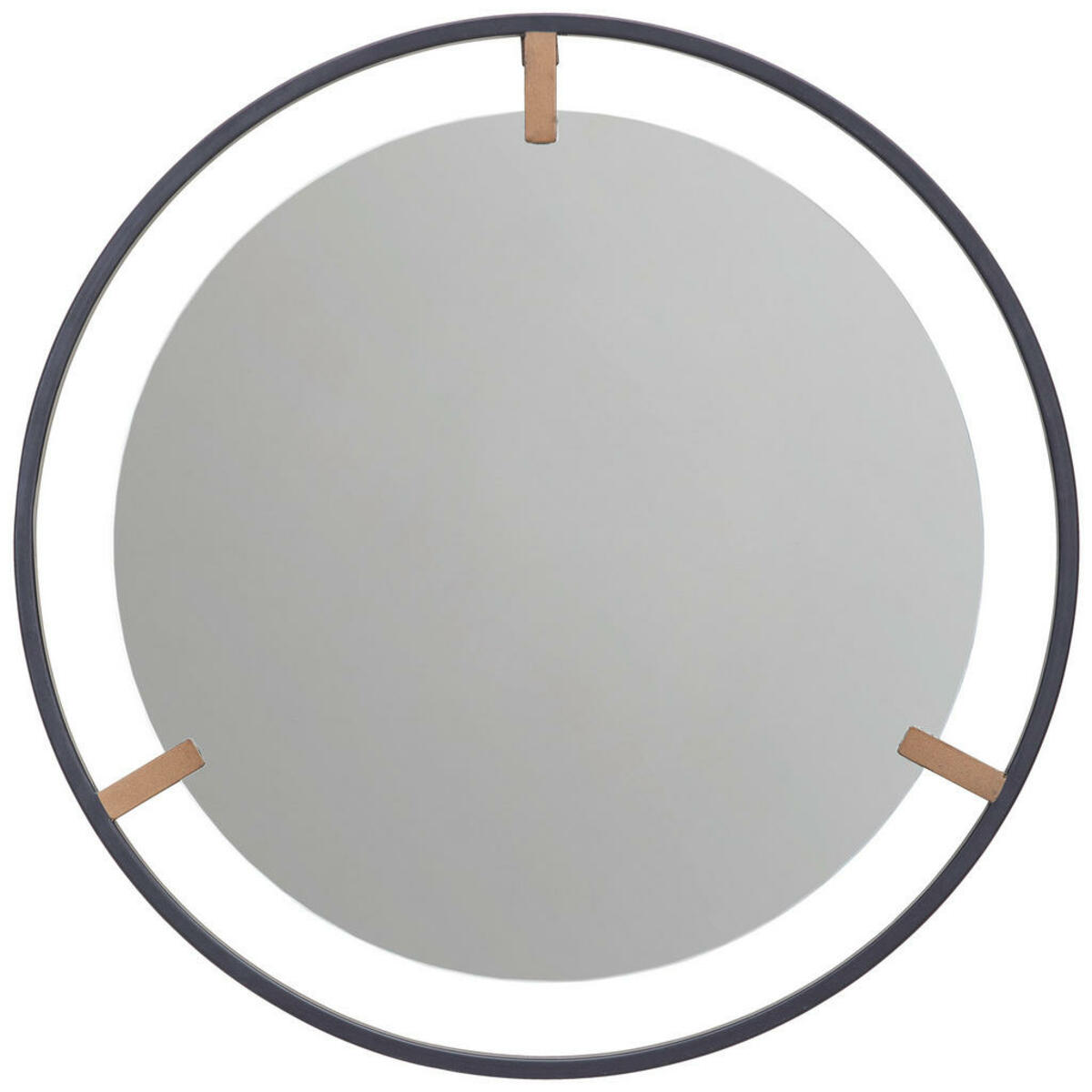 Bild 1 von Xora Wandspiegel, Schwarz, Silber, Metall, Glas, rund, 50x50x2 cm, senkrecht und waagrecht montierbar, Wohnspiegel, Wandspiegel