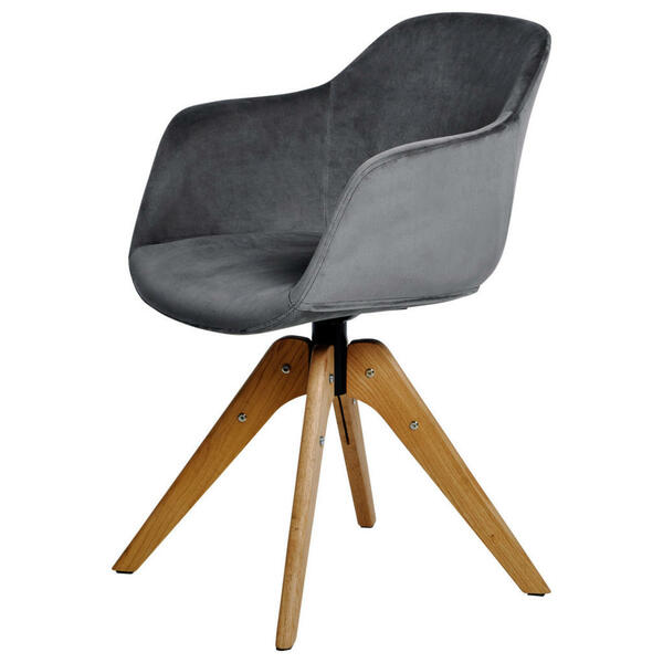 Bild 1 von Livetastic Stuhl, Grau, Eiche, Holz, Kunststoff, Textil, Eukalyptusholz, massiv, Stativgestell, 56.5x59x79 cm, Esszimmer, Stühle, Esszimmerstühle