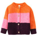 Bild 1 von Baby Strickjacke mit Blockstreifen ORANGE / PINK / BEERE