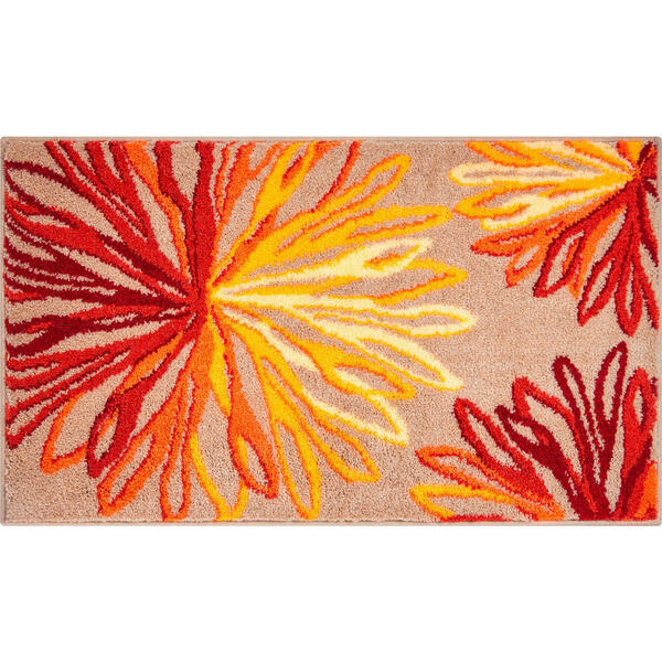 Bild 1 von Grund Badteppich Art, Orange, Beige, Textil, Blume, rechteckig, 70 cm, Oeko-Tex® Standard 100, rutschfest, Badtextilien, Badematten