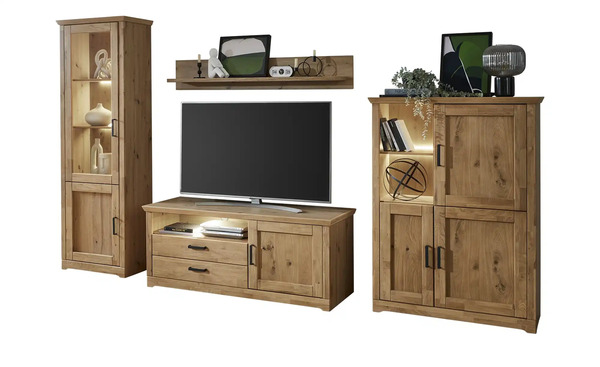 Bild 1 von Wohnwand  Boston ¦ holzfarben ¦ Maße (cm): B: 337 H: 204 T: 52 Kommoden & Sideboards > Wohnwände - Sconto