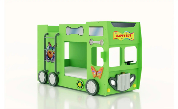 Bild 1 von Autobett Bus  Autobett ¦ grün ¦ Maße (cm): B: 116 H: 150 Betten > Kinderbetten - Sconto