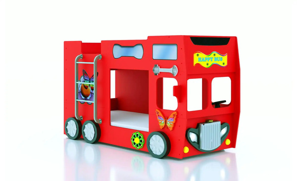 Bild 1 von Autobett Bus  Autobett ¦ rot ¦ Maße (cm): B: 116 H: 150 Betten > Kinderbetten - Sconto