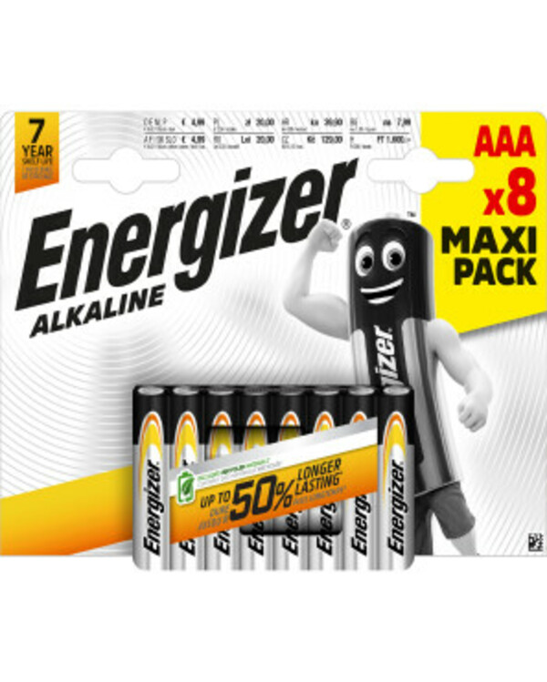 Bild 1 von AAA-Batterien
       
      8-er Pack, Energizer Alkaline Power
     
      grau/schwarz