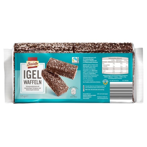 Bild 1 von BISCOTTO Igelwaffeln 175 g