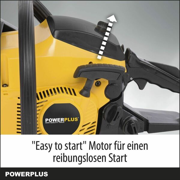 Bild 3 von Powerplus Benzin Kettensäge POWXG10211 - Benzin Säge 37,2 cc, mit 400 mm Schwert & 300 ml Kraftstoff