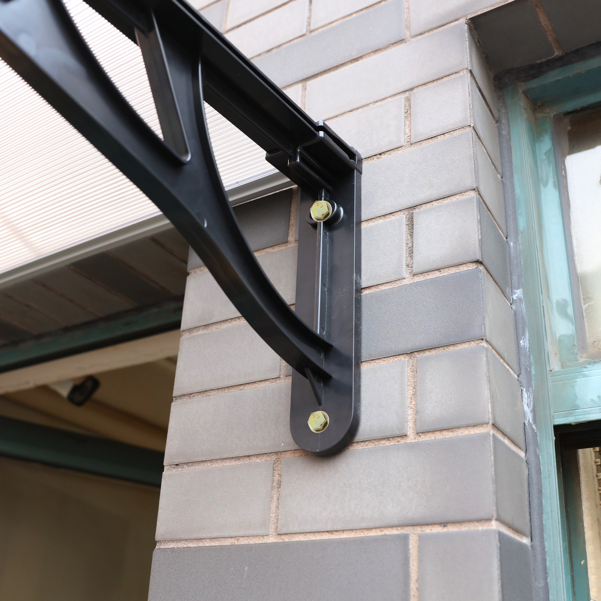 Bild 4 von Green Yard Vordach für Fenster 120 x 90 cm mit 2 Halterungen, 2 Polycarbonatplatten, Aluminiumverbin