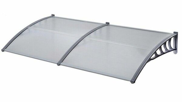 Bild 3 von Green Yard XXL Vordach 200 x 100 cm mit 2 Halterungen, 2 Polycarbonatplatten, Aluminiumverbinder, 1
