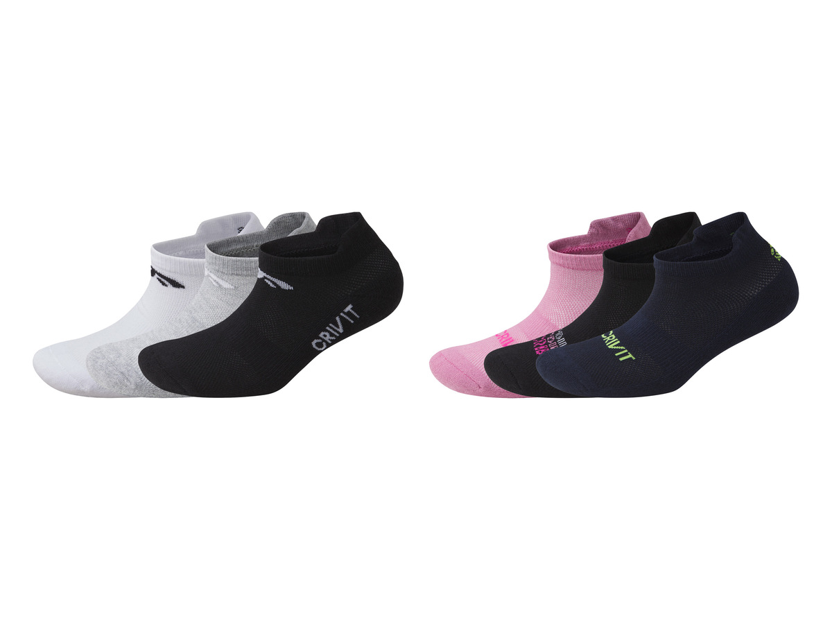 Bild 1 von CRIVIT Damen Sport-Sneakersocken, 3 Paar, hoher Baumwollanteil