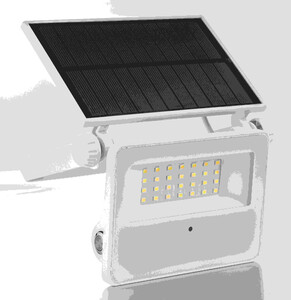 EZSolar LED-Solar-Flutlicht mit Bewegungssensor - Weiß
