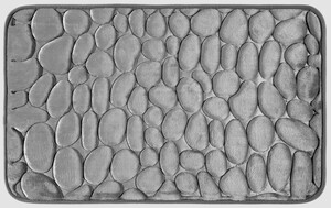 2x Santosini 3D Weichschaum Badematte "Steinoptik", ca. 50 x 80 cm - Silber