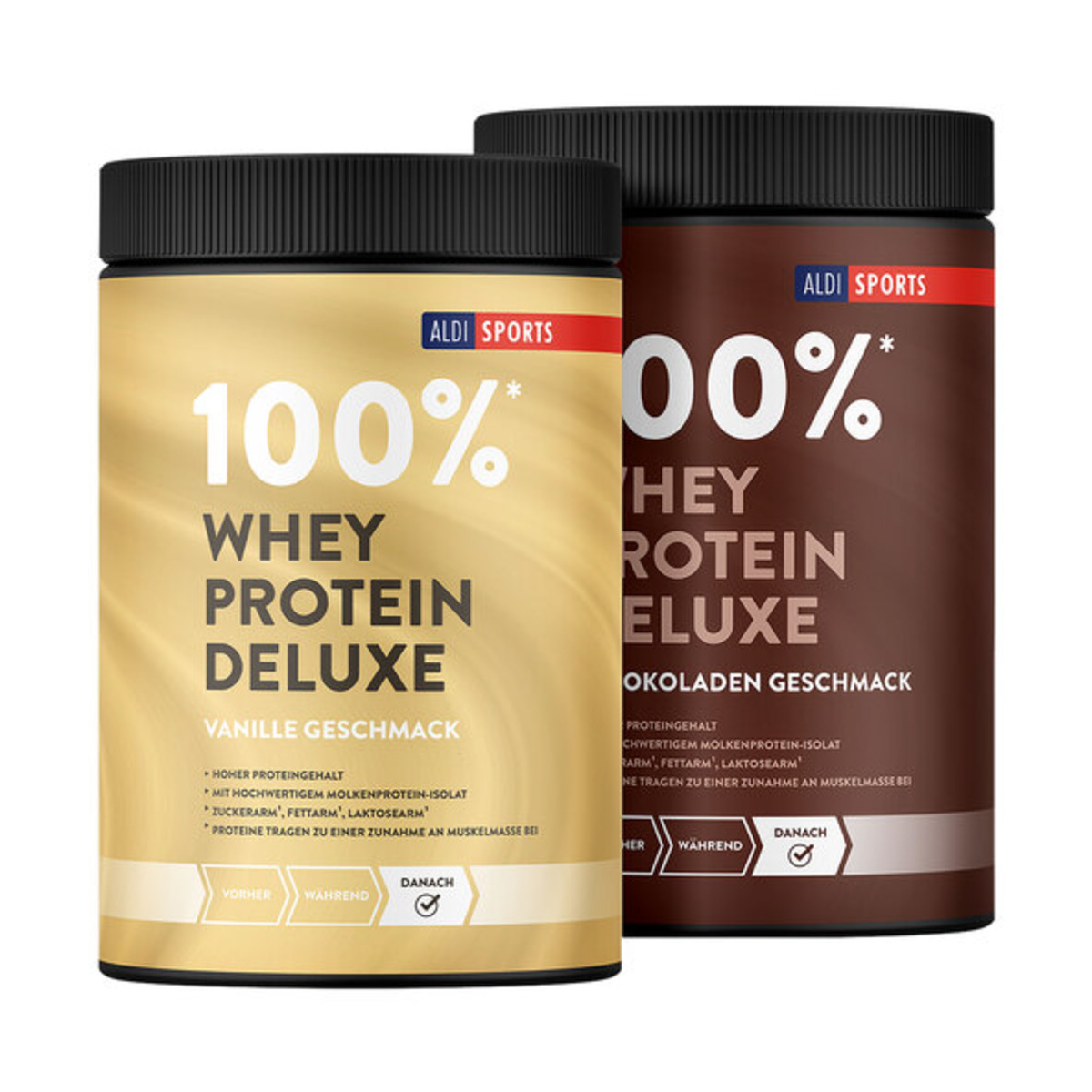 Bild 1 von Whey Protein Deluxe 2er Set Schoko + Vanille (2x 420g = 840g)