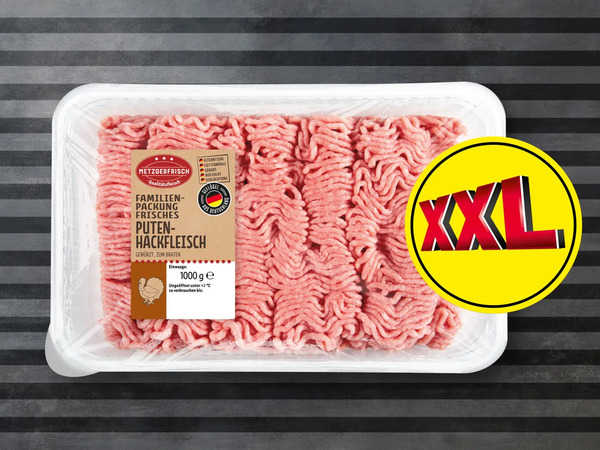 Metzgerfrisch Frisches Putenhackfleisch XXL, 1 kg von Lidl für 4,99 €  ansehen!