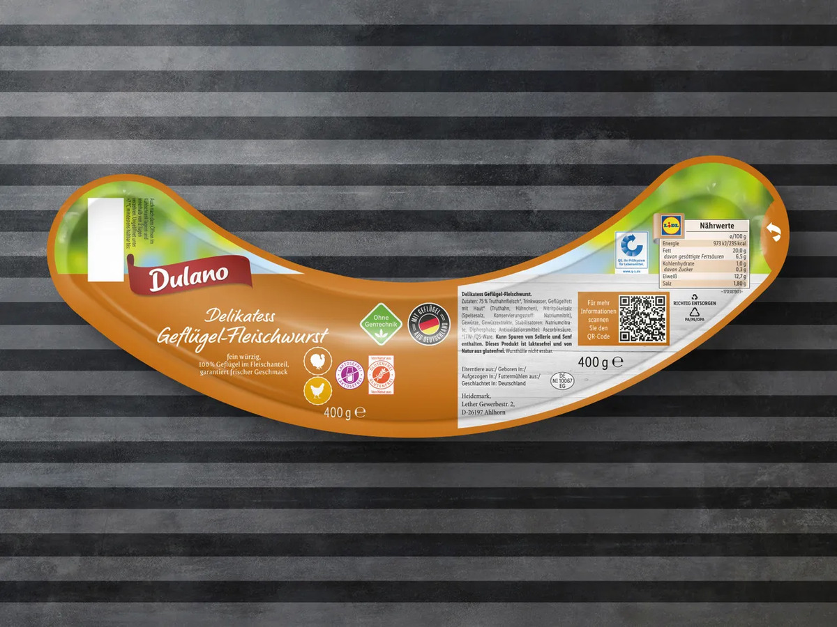 Bild 1 von Dulano Delikatess Geflügel-Fleischwurst, 
         400 g
