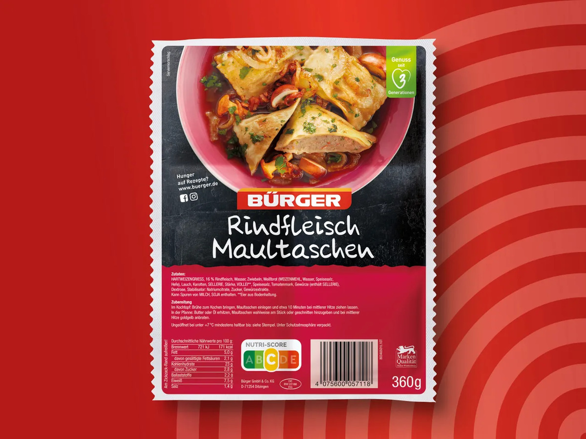 Bild 1 von Bürger Maultaschen, 
         360/300 g