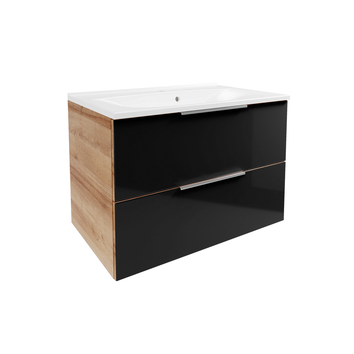 Bild 1 von Fackelmann Waschbecken mit Unterschrank 'B.Brillant' Asteiche/Anthrazit 80 x 56 x 50 cm