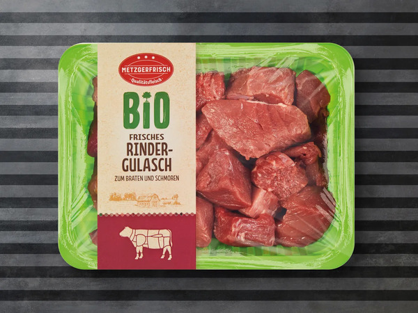 Bild 1 von Metzgerfrisch Bio Frisches Rinder-Gulasch, 
         400 g