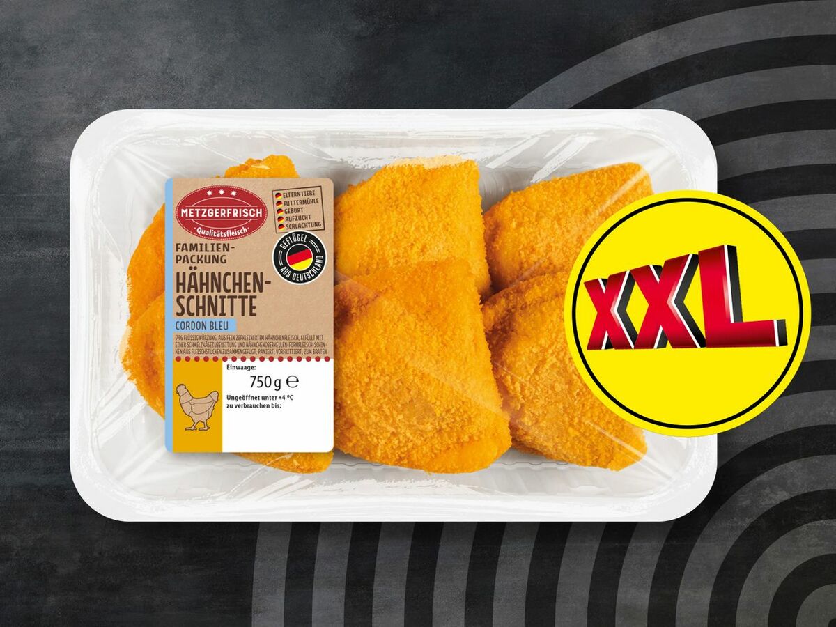 Metzgerfrisch Hähnchen-Schnitte „Cordon Bleu“ XXL, 750 g von Lidl ansehen!
