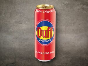Duff Beer Lagerbier hell, 
         0,5 l zzgl. -.25 Pfand