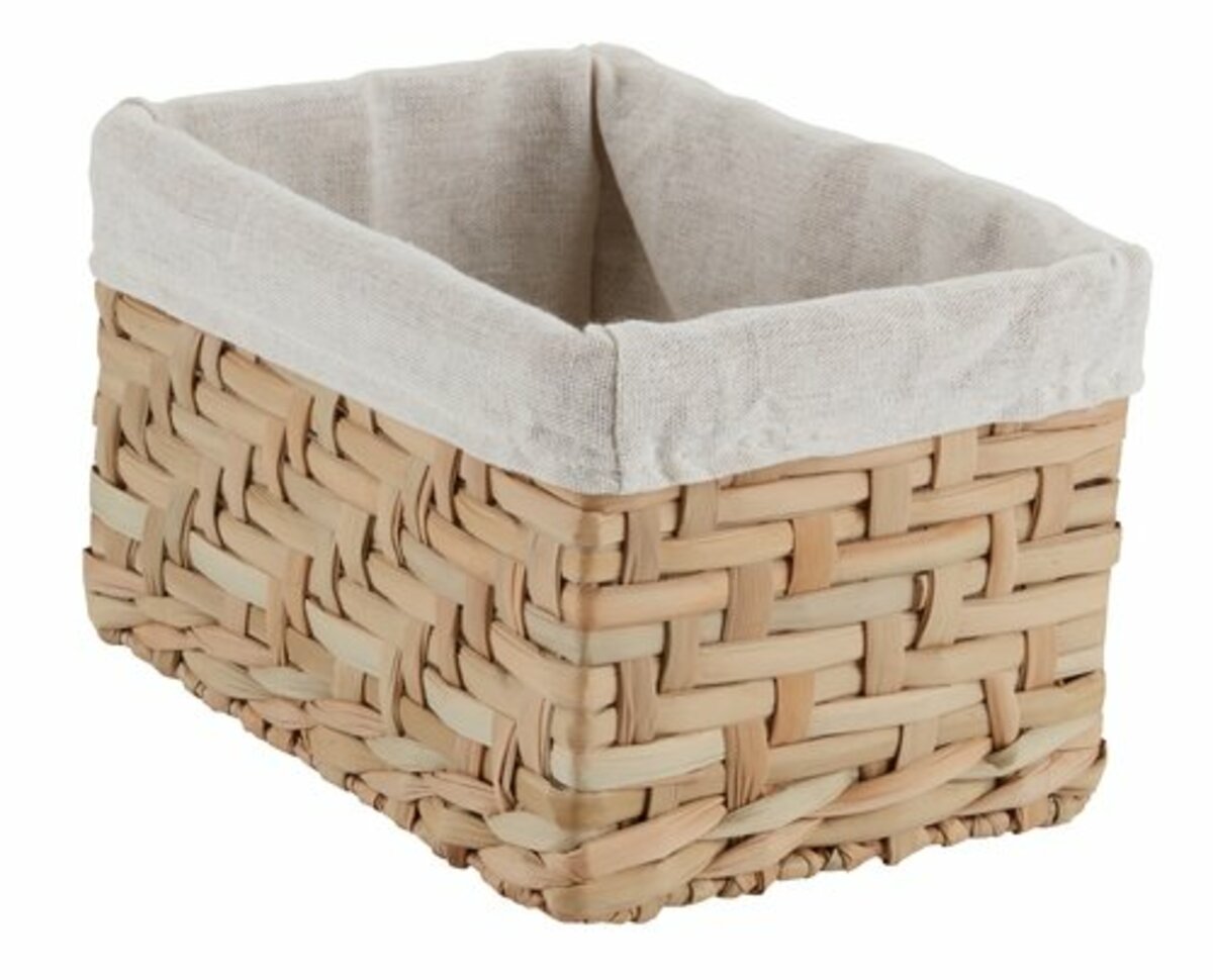 Bild 1 von Korb EJNO B16xL22xH14cm m/Stoff weiß