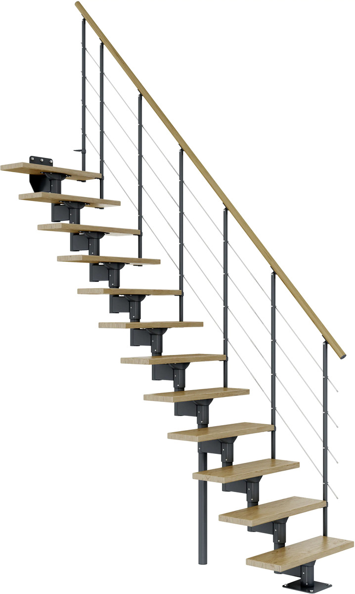 Bild 1 von Dolle Mittelholmtreppe Boston gerade anthrazit 11 Stufen Eiche