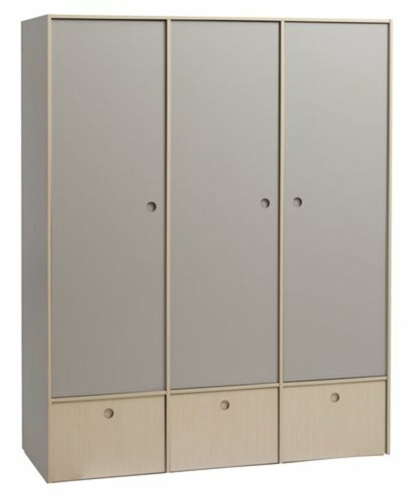 Bild 1 von Kleiderschrank ANNISSE 160x200 3 Türen grau/natur