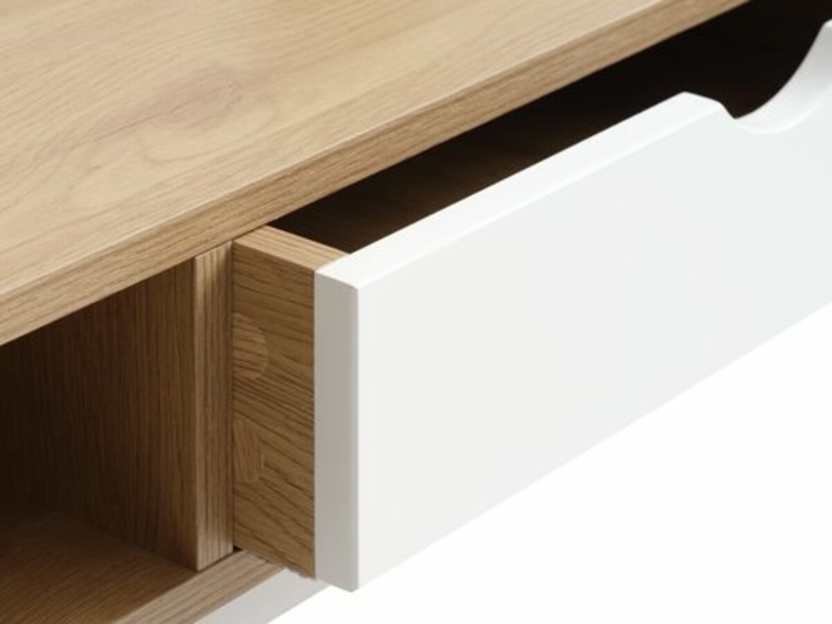 Bild 2 von Schreibtisch TRAPPEDAL 48x95 1 Schublade eiche/weiß