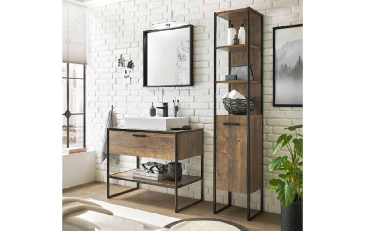 Bild 4 von Vito - Waschbeckenunterschrank Spell, Haveleiche-Nachbildung/schwarz, inkl. Becken