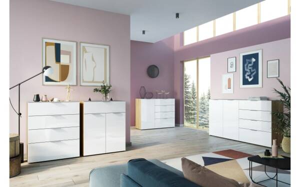 Bild 4 von Germania - Kommode Oakland, Eiche-Nachbildung/weiß, 83 x 102 cm