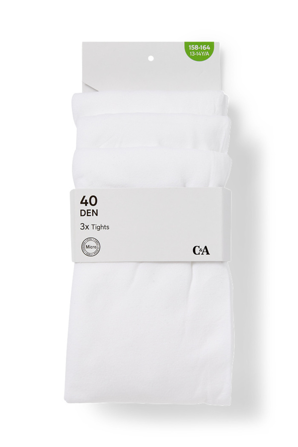 Bild 1 von C&A Multipack 3er-Feinstrumpfhose-40 DEN, Weiß, Größe: 122-128