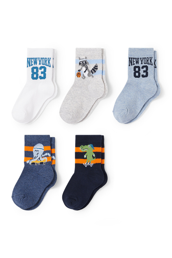 Bild 1 von C&A Multipack 5er-New York-Socken mit Motiv, Blau, Größe: 24-26