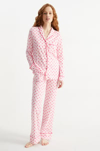 C&A Pyjama-gemustert, Rosa, Größe: S