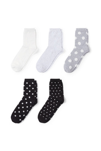 C&A Multipack 5er-Socken-gepunktet, Schwarz, Größe: 35-38