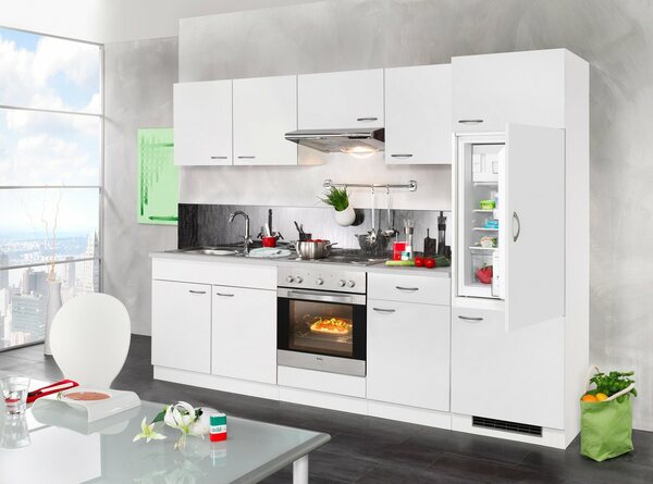 Bild 1 von Wiho Küchen Küchenzeile Valencia, mit E-Geräten, Breite 270 cm, Beige|weiß