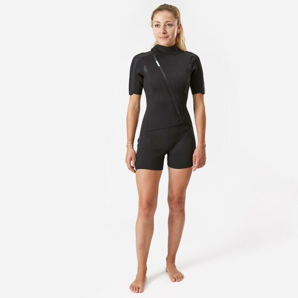 Bild 1 von Neopren Shorty Damen mit schrägem Frontzip 2 mm - Easy Blau