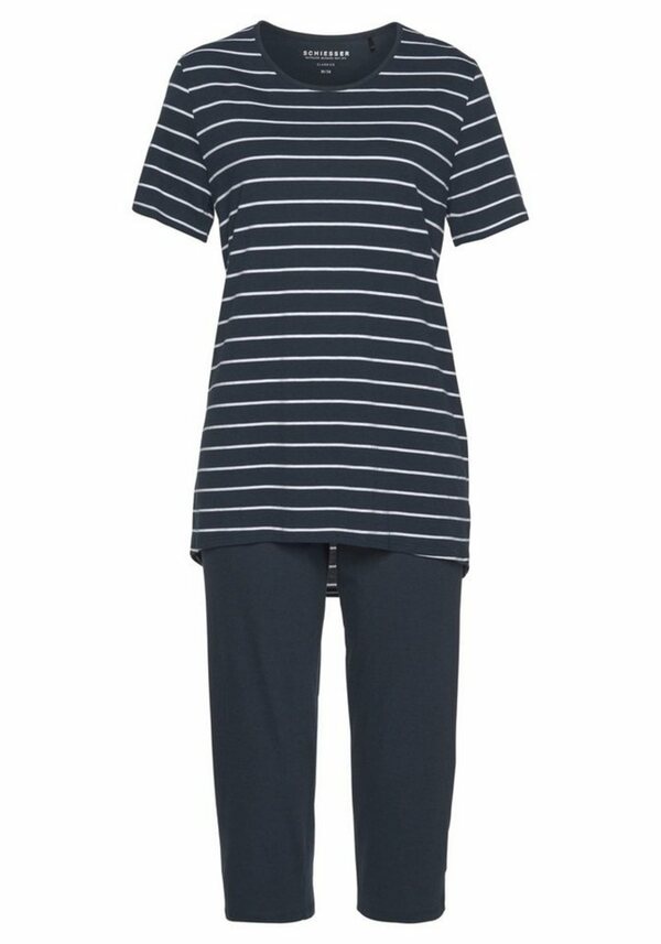 Bild 1 von Schiesser Capri-Pyjama (2 tlg., 1 Stück) mit klassischem Streifenmuster, Blau