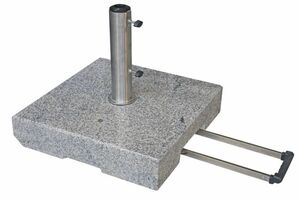 DOPPLER Trolley Granitsockel, Edelstahl/Granit, 70 kg, für Schirmstöcke von 32-60 mm