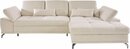 Bild 1 von Places of Style Ecksofa Costello, incl. Sitztiefenverstellung und Armlehnfunktion, incl. 3 Nierenkissen, Beige