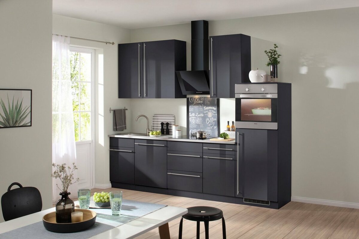 Bild 1 von Wiho Küchen Küchenzeile Chicago, mit E-Geräten, Gesamtbreite 280 cm, Grau