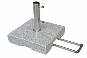 DOPPLER Trolley Granitsockel, Edelstahl/Granit, 50 kg, für Schirmstöcke von 32-60 mm