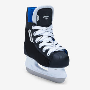 Eishockey-Schlittschuhe IH100 Kinder Blau|schwarz|weiß