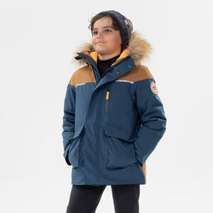 Winterjacke Kinder Gr. 122–170 warm bis -23°C wasserdicht Winterwandern - SH900 Blau|braun|orange